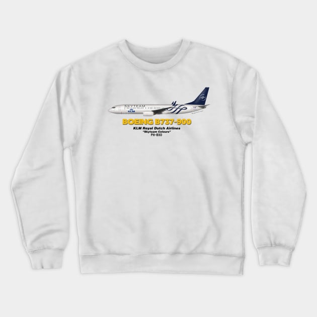 Boeing B737-900 - KLM Royal Dutch Airlines "Skyteam Colours" Crewneck Sweatshirt by TheArtofFlying